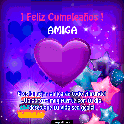Plantilla GIF Feliz Cumpleaños Amiga 2