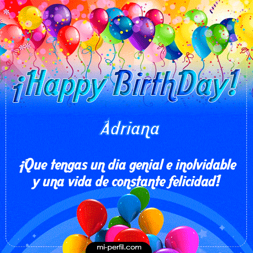 Gif Animado para cumpleaños Happy BirthDay Adriana