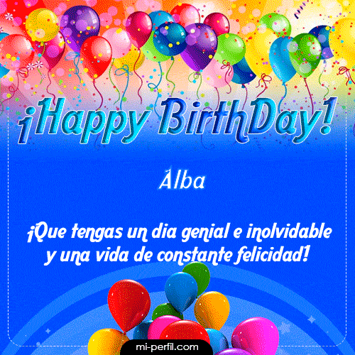 Gif Animado para cumpleaños Happy BirthDay Alba
