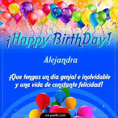 Gif Animado para cumpleaños Happy BirthDay Alejandra