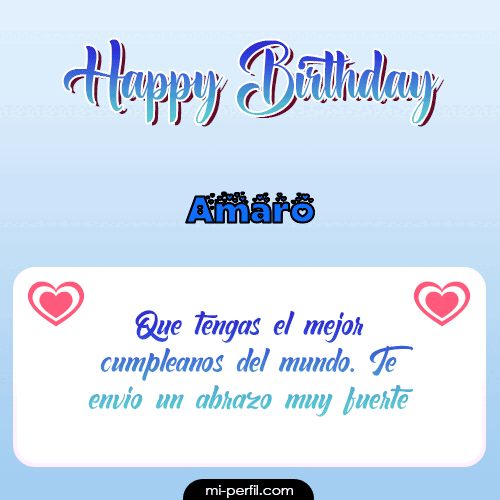 Happy Birthday II Amaro