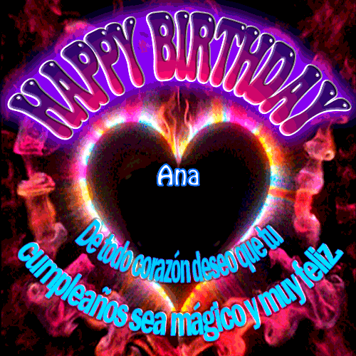 De todo corazón deseo que tu cumpleaños sea mágico y muy feliz Ana
