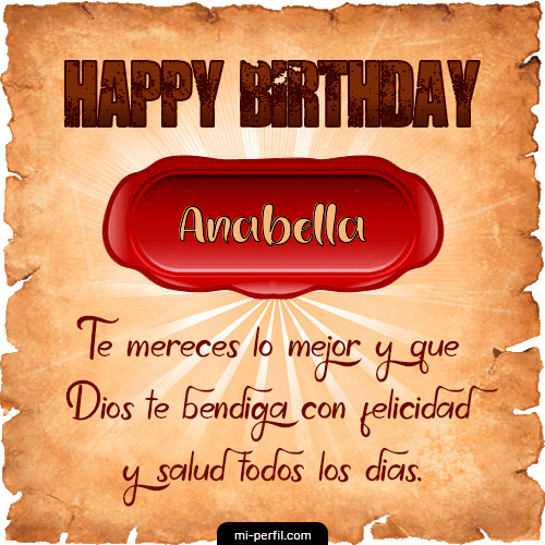 Happy Birthday Pergamino Anabella