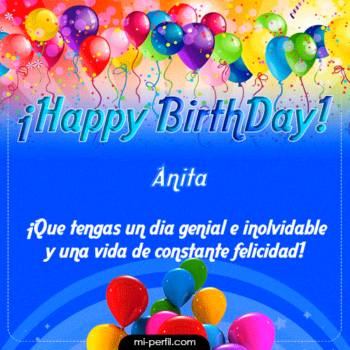 Gif Animado para cumpleaños Happy BirthDay Anita