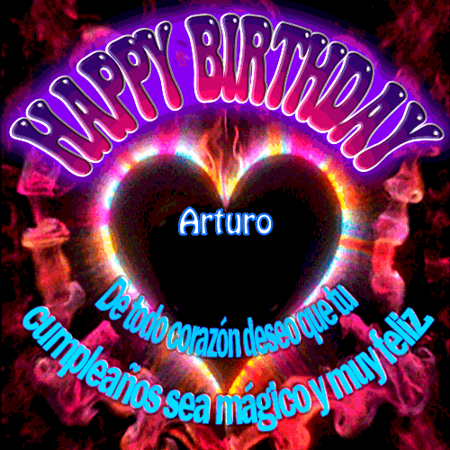 De todo corazón deseo que tu cumpleaños sea mágico y muy feliz Arturo