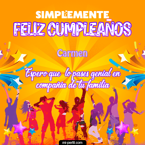 Simplemente Feliz Cumpleaños Carmen