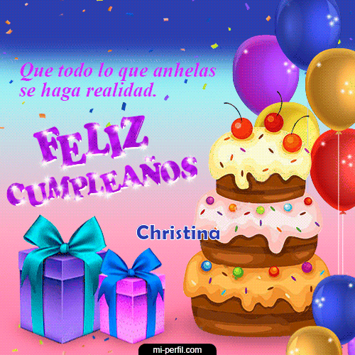 Gif de cumpleaños Christina