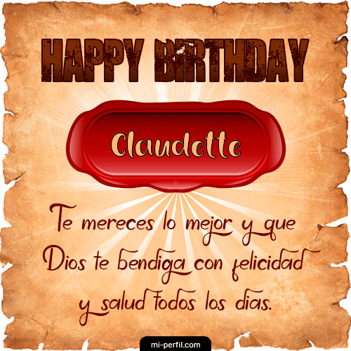 Happy Birthday Pergamino Claudette