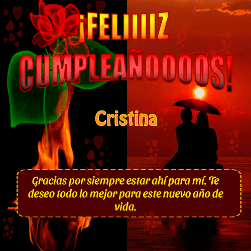 Eres un@ en un millón, gracias por siempre estar ahí para mí. Te deseo todo lo mejor para este nuevo año de vida. Cristina