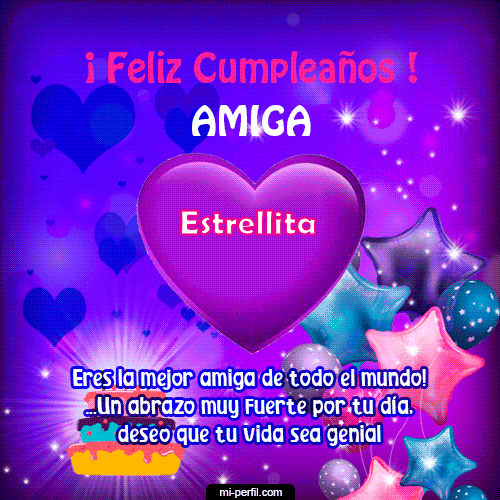 Feliz Cumpleaños Amiga 2 Estrellita