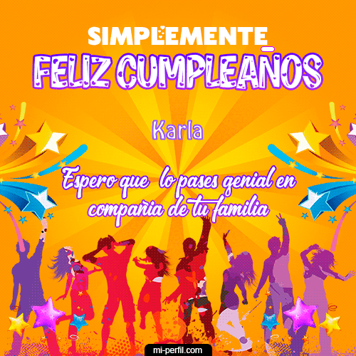 Simplemente Feliz Cumpleaños Karla