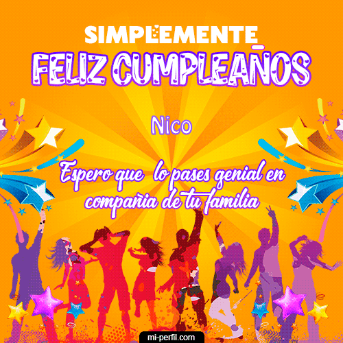 Simplemente Feliz Cumpleaños Nico