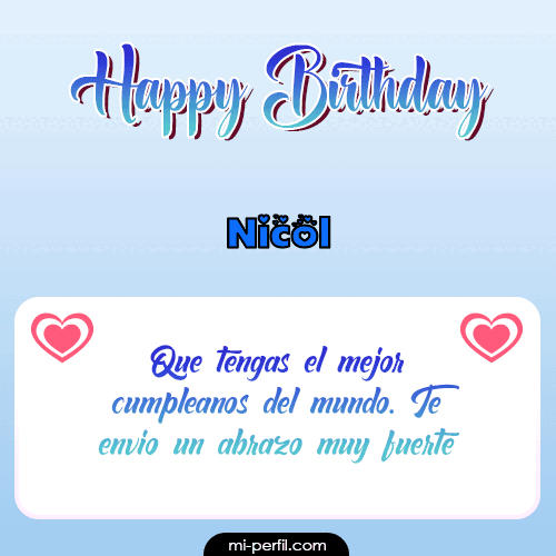 Happy Birthday II Nicol