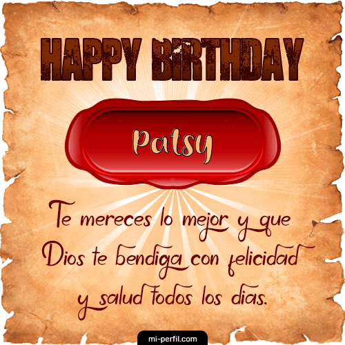 Gif de cumpleaños Patsy