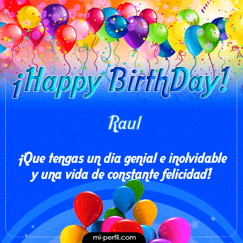 Gif Animado para cumpleaños Happy BirthDay Raul