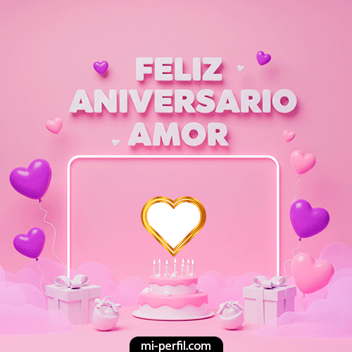 Plantilla Gif Feliz Aniversario