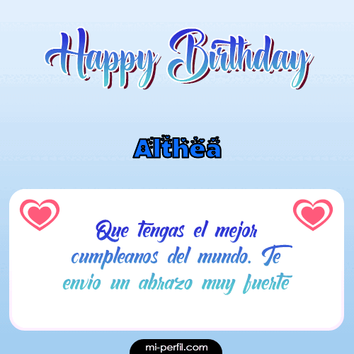 Happy Birthday II Althea