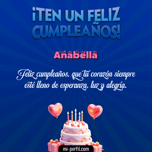 Gif Te un Feliz Cumpleaños Anabella