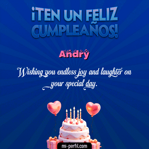 Gif Te un Feliz Cumpleaños Andry