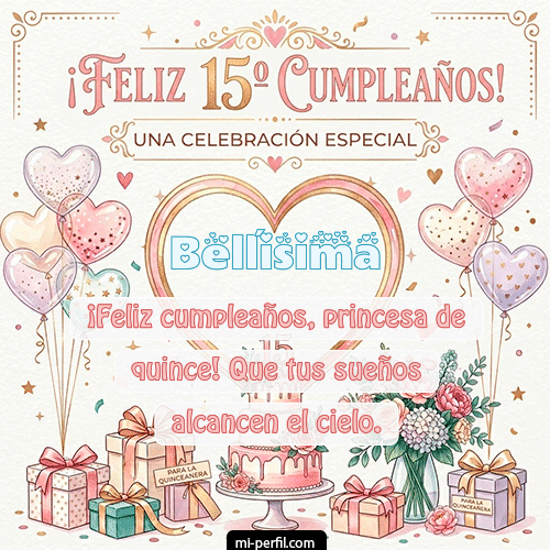Feliz Cumpleaños XV Años Bellísima