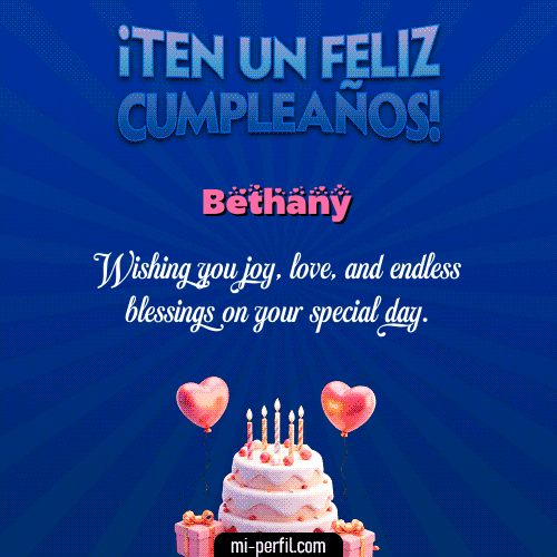 Te un Feliz Cumpleaños Bethany