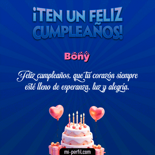 Te un Feliz Cumpleaños Bony