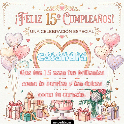 Feliz Cumpleaños XV Años Casandra