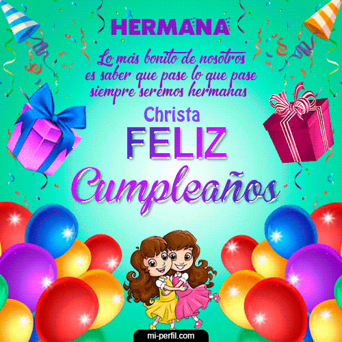Feliz Cumpleaños Hermana Christa
