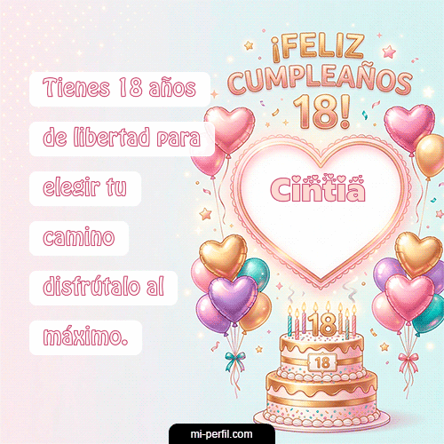 Feliz Cumpleaños 18 Cintia