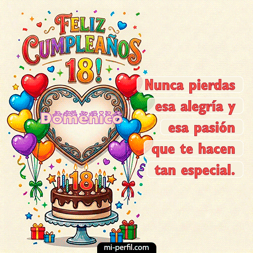 Feliz 18 años Doménico