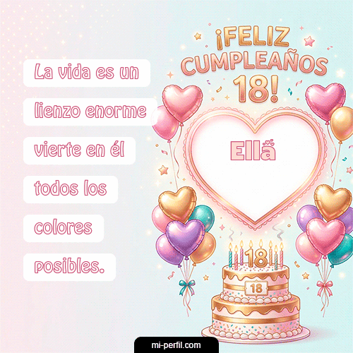 Gif Feliz Cumpleaños 18 Ella