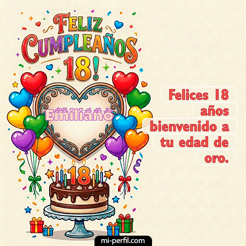 Gif Feliz 18 años Emiliano