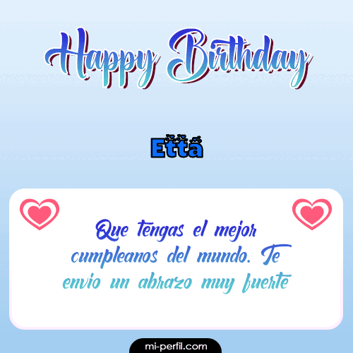 Happy Birthday II Etta