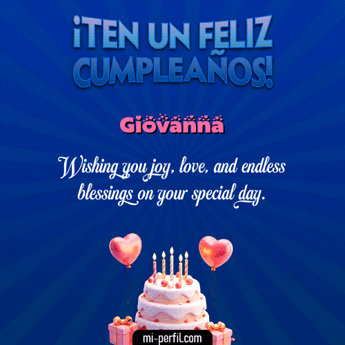 Te un Feliz Cumpleaños Giovanna