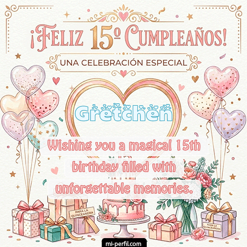 Feliz Cumpleaños XV Años Gretchen