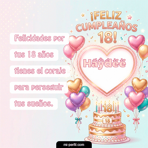 Feliz Cumpleaños 18 Haydee