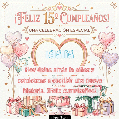 Feliz Cumpleaños XV Años Idalia