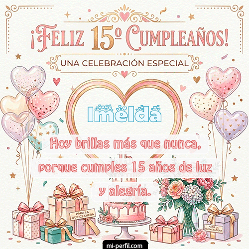 Feliz Cumpleaños XV Años Imelda