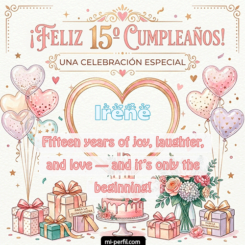 Feliz Cumpleaños XV Años Irene