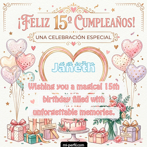Feliz Cumpleaños XV Años Janeth