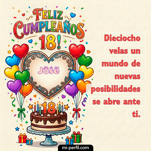 Gif Feliz 18 años Jose