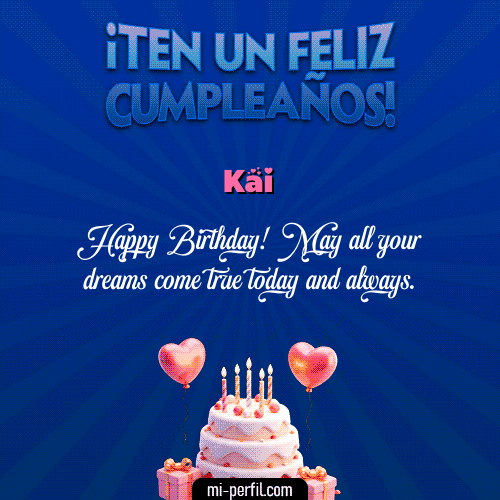 Gif Te un Feliz Cumpleaños Kai