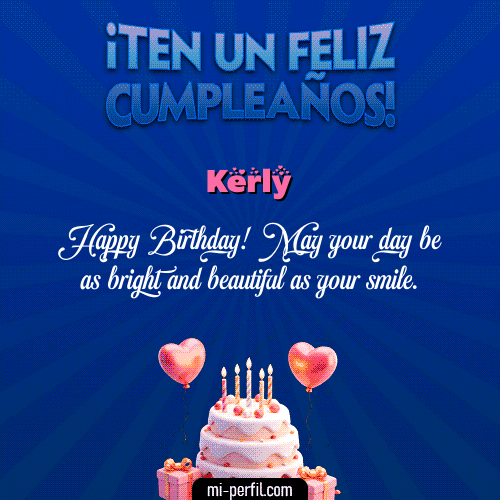 Gif Te un Feliz Cumpleaños Kerly