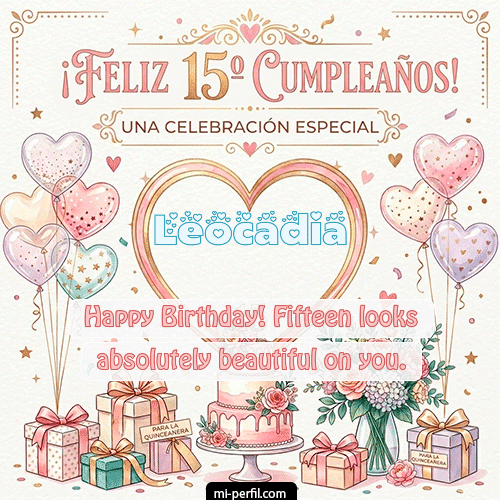 Feliz Cumpleaños XV Años Leocadia