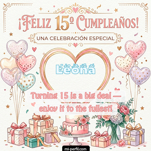 Feliz Cumpleaños XV Años Leona