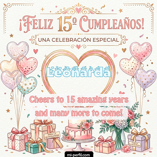 Feliz Cumpleaños XV Años Leonarda