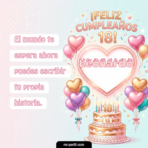 Gif Feliz Cumpleaños 18 Leonardo