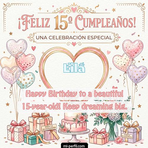 Feliz Cumpleaños XV Años Lila