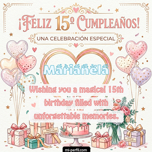 Feliz Cumpleaños XV Años Marianela