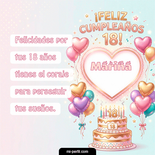 Feliz Cumpleaños 18 Marina